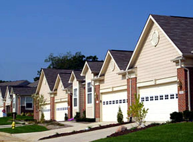 A row of rented dwellings